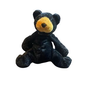 Mary Meyer Black Yellow Plush Bear Flip Flops Stuffed Animal Toy 12"